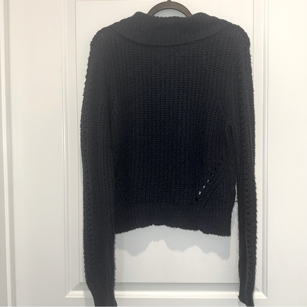 Francesca’s Navy Blue Quarter Zip Sweater - Picture 4 of 4